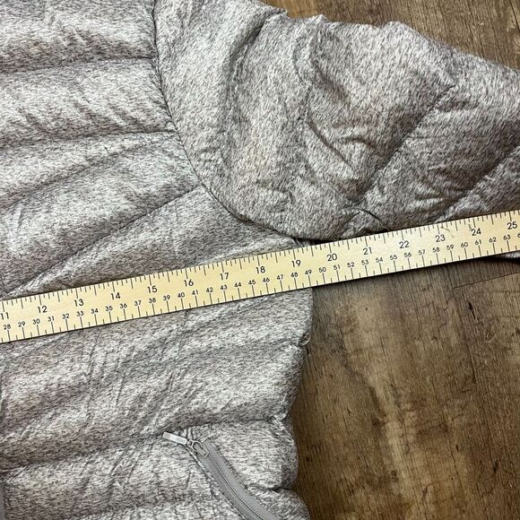 Lands' End Packable Down Puffer Jacket Heathered Brown Mock Neck Women's S - Picture 6 of 11